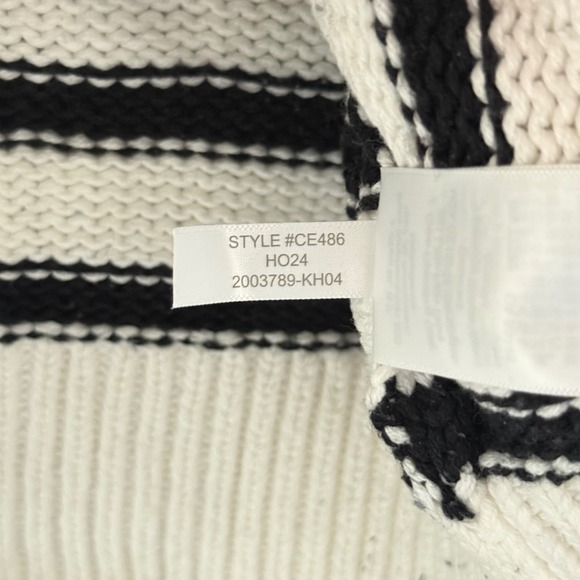J. Crew Heritage Cotton Rollneck Sweater in Black White Stripe - Small - Picture 6 of 6